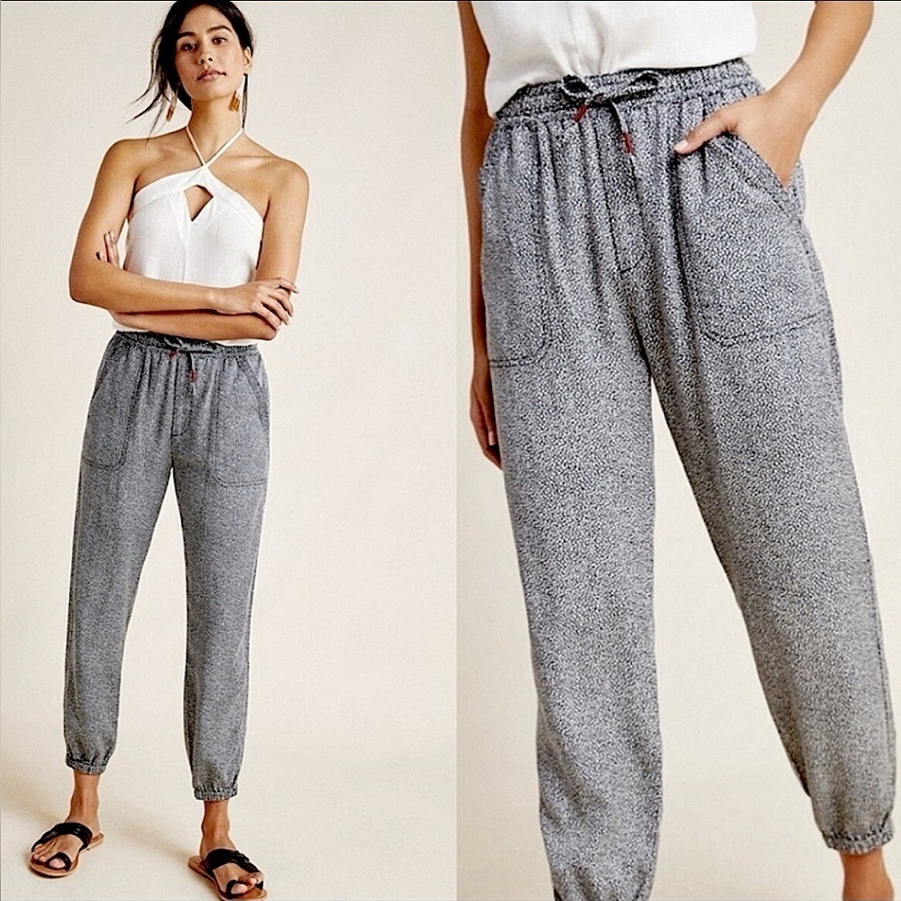 Anthropologie Orana Printed Jogger Elastic Waist Pants